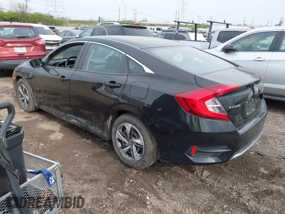 2020 Honda Civic Sedan LX with VIN 2HGFC2F67LH540441, listed as a IAAI auction lot 42026015 with 39,981 mi miles. Bid and sale history available at carsss.com. Image 3.