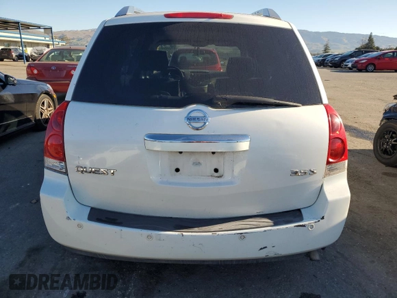 2007 Nissan Quest S with VIN 5N1BV28U77N119704, listed as a Copart auction lot 87555095 with 95,210 mi miles and Salvage Title. Bid and sale history available at carsss.com. Image 6.