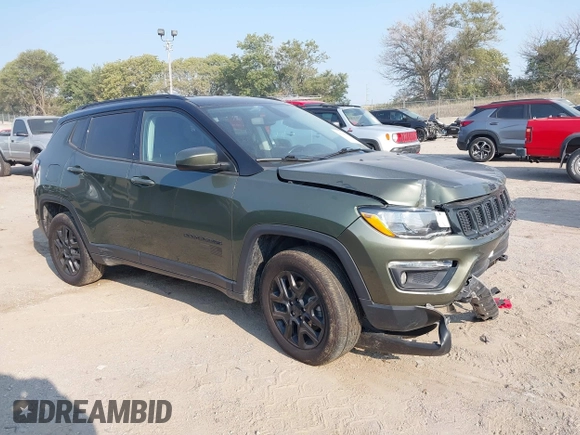 2021 Jeep Compass Sport with VIN 3C4NJDAB2MT591225, listed as a IAAI auction lot 40304781 with 63,948 mi miles and . Bid and sale history available at DreamBid. Image 1.