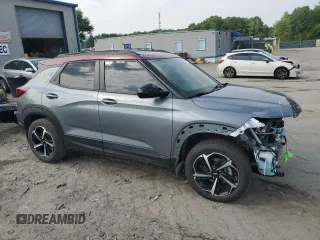 2022 Chevrolet TrailBlazer RS with VIN KL79MUSL1NB102183, listed as a Copart auction lot 59531454 with 35,643 mi miles and Salvage Title. Bid and sale history available at DreamBid. Image 4.