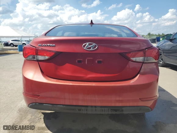 2016 Hyundai Elantra SE with VIN KMHDH4AE8GU484476, listed as a Copart auction lot 57200834 with 43,505 mi miles and Clean Title. Bid and sale history available at carsss.com. Image 6.