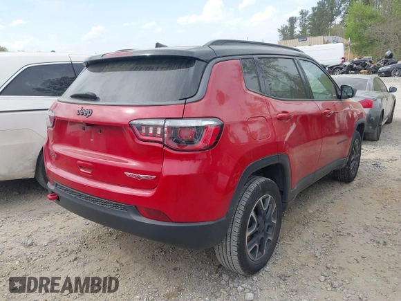 2020 Jeep Compass Trailhawk with VIN 3C4NJDDB8LT207748, listed as a IAAI auction lot 41963469 with 66,496 mi miles and . Bid and sale history available at carsss.com. Image 4.