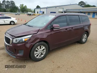 2016 Kia Sedona LX with VIN KNDMB5C1XG6211582, listed as a Copart auction lot 51860235 with 124,862 mi miles and Salvage Title. Bid and sale history available at carsss.com. Image 1.