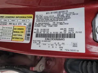 2016 Lincoln MKZ с VIN 3LN6L2JK5GR606445, выставлен на аукционе Copart как лот 85376444 с пробегом Не указан миль и На запчасти • Non repairable. История ставок и продаж доступна на DreamBid. Изображение 13.