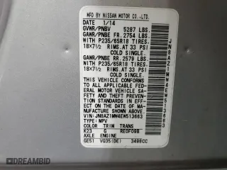 2014 Nissan Murano SL with VIN JN8AZ1MW4EW513663, listed as a Copart auction lot 50988615 with 177,848 mi miles and Clean Title. Bid and sale history available at carsss.com. Image 13.