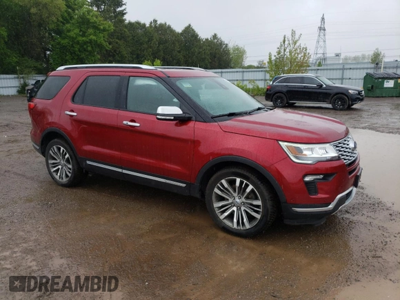 2018 Ford Explorer Platinum with VIN 1FM5K8HT7JGB48650, listed as a Copart auction lot 58168205 with 136,494 mi miles and Clean title. Bid and sale history available at DreamBid. Image 4.