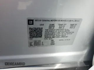 2019 GMC Terrain SLE with VIN 3GKALMEV4KL250147, listed as a Copart auction lot 61103705 with 33,499 mi miles and Salvage title. Bid and sale history available at DreamBid. Image 13.