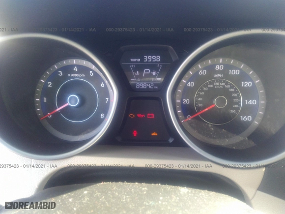 2016 Hyundai Elantra SE with VIN KMHDH4AE6GU558493, listed as a IAAI auction lot 29375423 with 89,842 mi miles. Bid and sale history available at carsss.com. Image 7.