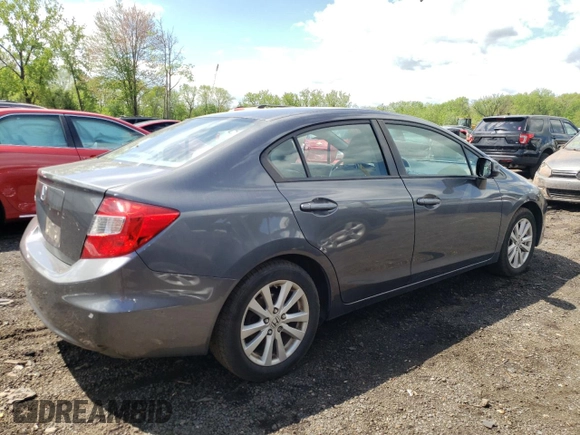 2012 Honda Civic EX-L with VIN 2HGFB2F98CH565717, listed as a Copart auction lot 56014695 with 159,440 mi miles and Salvage Title. Bid and sale history available at DreamBid. Image 3.