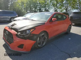 2019 Hyundai Veloster Turbo z VIN KMHTH6AB7KU012324, wystawiony jako Copart lot #58624165 z przebiegiem 127 377 mil mil oraz Tytuł czysty. Historia ofert i sprzedaży dostępna na DreamBid. Obrazek 1.