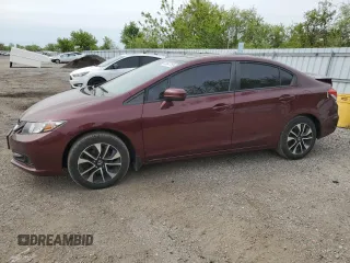 2015 Honda Civic LX with VIN 2HGFB2F5XFH061381, listed as a Copart auction lot 58547155 with 218,853 mi miles and Salvage title. Bid and sale history available at DreamBid. Image 1.