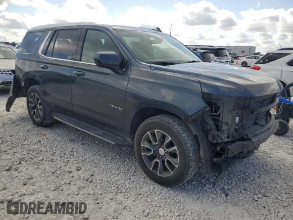2021 Chevrolet Tahoe LS with VIN 1GNSCMED7MR413335, listed as a Copart auction lot 72067984 with 47,795 mi miles and Salvage title. Bid and sale history available at DreamBid. Image 4.