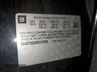 2015 Buick Regal GS with VIN 2G4GT5GX0F9127508, listed as a Copart auction lot 60233115 with 109,109 mi miles and Salvage title. Bid and sale history available at DreamBid. Image 12.