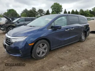 2023 Honda Odyssey EX with VIN 5FNRL6H55PB076665, listed as a Copart auction lot 57663235 with 19,346 mi miles and Salvage title. Bid and sale history available at DreamBid. Image 1.