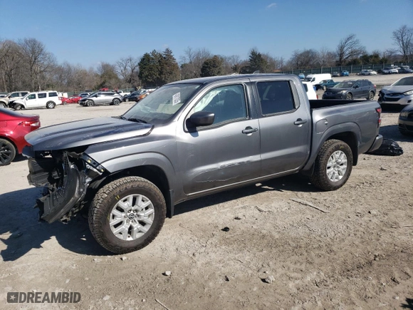 2024 Nissan Frontier SV with VIN 1N6ED1EJ5RN617375, listed as a Copart auction lot 43917035 with 27,090 mi miles and Salvage Title. Bid and sale history available at carsss.com. Image 1.