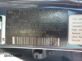 2015 Kia Cadenza Premium with VIN KNALN4D74F5195476, listed as a Copart auction lot 72385204 with 106,399 mi miles and Salvage Title. Bid and sale history available at carsss.com. Image 12.