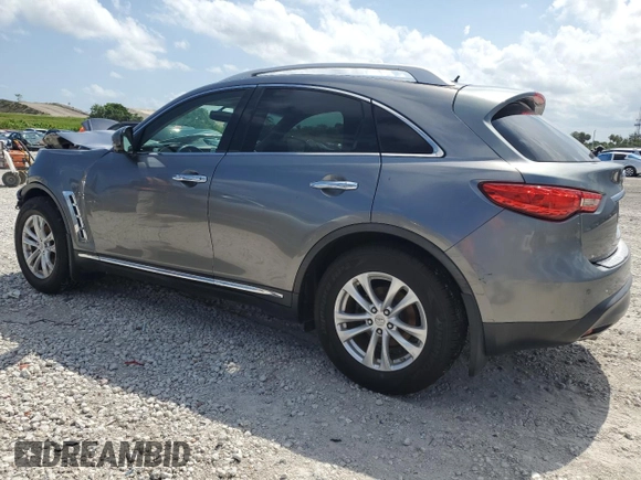 2015 Infiniti QX70 with VIN JN8CS1MU1FM380501, listed as a Copart auction lot 58406725 with 90,028 mi miles and Salvage title. Bid and sale history available at DreamBid. Image 2.