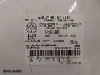 2019 Ford Edge SEL with VIN 2FMPK4J97KBB14958, listed as a IAAI auction lot 41630155 with 58,624 mi miles. Bid and sale history available at carsss.com. Image 9.