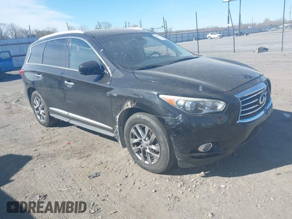 2015 Infiniti QX60 with VIN 5N1AL0MM2FC540171, listed as a IAAI auction lot 41857124 with 124,964 mi miles. Bid and sale history available at carsss.com. Image 1.