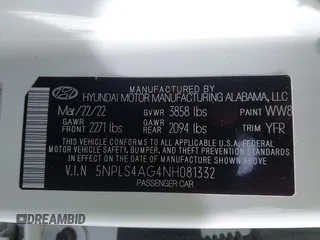2022 Hyundai Elantra SEL z VIN 5NPLS4AG4NH081332, wystawiony jako IAAI lot #42307790 z przebiegiem 50 541 mil mil oraz . Historia ofert i sprzedaży dostępna na DreamBid. Obrazek 9.