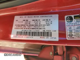 2014 Mazda 3 i Sport with VIN JM1BM1K78E1147603, listed as a Copart auction lot 47890505 with 96,403 mi miles and Salvage Title. Bid and sale history available at carsss.com. Image 12.