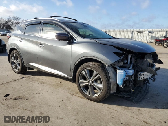 2020 Nissan Murano Platinum z VIN 5N1AZ2DJ7LN123029, wystawiony jako Copart lot #46598485 z przebiegiem 76 811 mil mil oraz Szkoda całkowita • Salvage title. Historia ofert i sprzedaży dostępna na DreamBid. Obrazek 4.