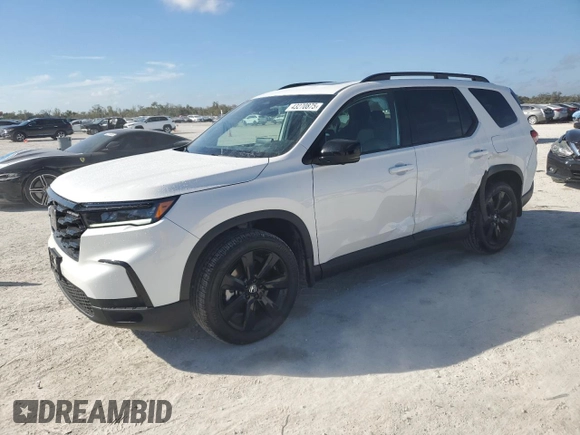 2025 Honda Pilot Black Edition with VIN 5FNYG1H93SB083838, listed as a Copart auction lot 43270875 with 3,304 mi miles and Salvage Title. Bid and sale history available at carsss.com. Image 1.