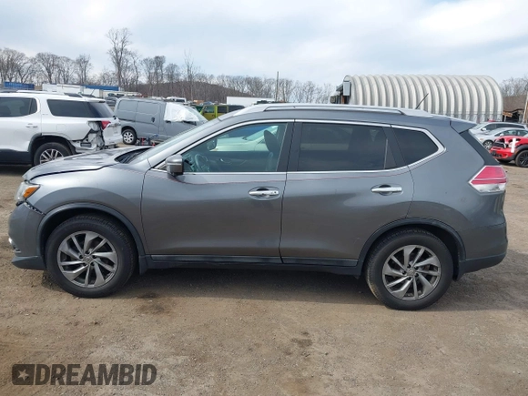 2015 Nissan Rogue SL with VIN 5N1AT2MV9FC858339, listed as a IAAI auction lot 41847604 with 147,894 mi miles. Bid and sale history available at carsss.com. Image 14.