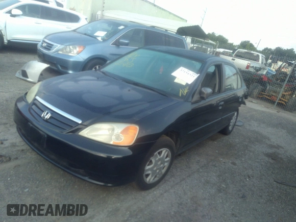 2003 Honda Civic LX with VIN 2HGES16563H602363, listed as a IAAI auction lot 40123995 with 165,413 mi miles. Bid and sale history available at carsss.com. Image 2.