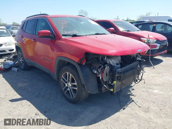 2018 Jeep Compass Latitude with VIN 3C4NJDBB8JT179577, listed as a IAAI auction lot 41996128 with 53,670 mi miles and . Bid and sale history available at DreamBid. Image 1.