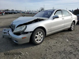 2001 Mercedes-Benz S-Class with VIN WDBNG75JX1A141485, listed as a Copart auction lot 42326195 with 198,468 mi miles and Salvage Title. Bid and sale history available at carsss.com. Image 1.
