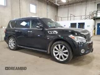 2014 Infiniti QX80 with VIN JN8AZ2NE9E9063812, listed as a Copart auction lot 49495815 with 170,290 mi miles and Salvage Title. Bid and sale history available at carsss.com. Image 4.