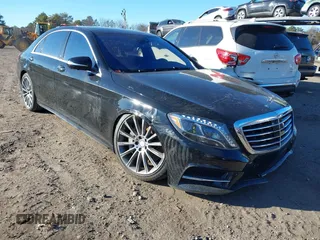 2015 Mercedes-Benz S-Class S 550 with VIN WDDUG8CB7FA136854, listed as a IAAI auction lot 41275894 with 99,730 mi miles. Bid and sale history available at carsss.com. Image 1.