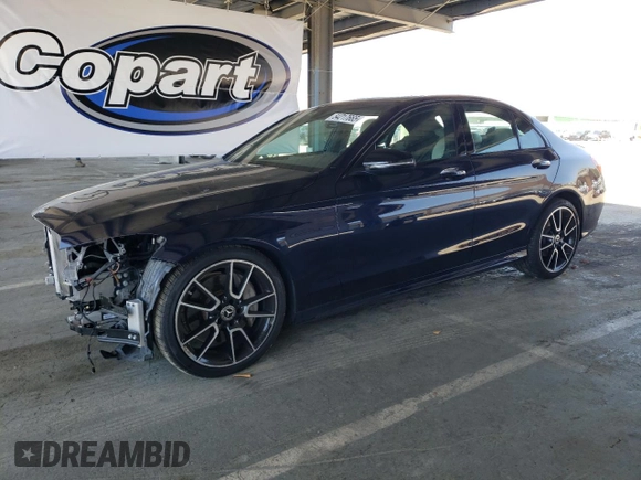 2019 Mercedes-Benz C 300 with VIN 55SWF8DB9KU313487, listed as a Copart auction lot 54217665 with 41,651 mi miles and Salvage Title. Bid and sale history available at DreamBid. Image 1.