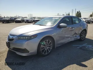2015 Acura TLX V6 with VIN 19UUB2F33FA004654, listed as a Copart auction lot 47053715 with 47,200 mi miles and Salvage Title. Bid and sale history available at carsss.com. Image 1.