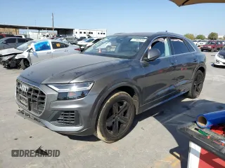 2021 Audi Q8 Premium with VIN WA1AVAF14MD027724, listed as a Copart auction lot 77492574 with 51,732 mi miles and Salvage Title. Bid and sale history available at carsss.com. Image 1.