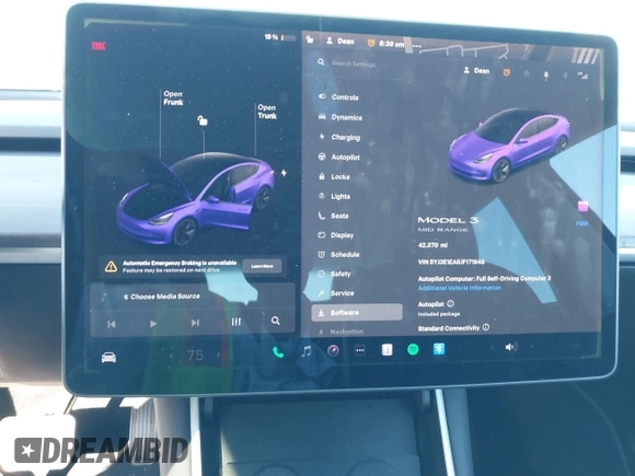 2018 Tesla Model 3 Long Range Battery with VIN 5YJ3E1EA5JF171948, listed as a IAAI auction lot 41993887 with 42,370 mi miles and . Bid and sale history available at DreamBid. Image 17.