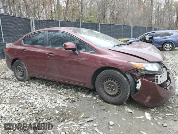 2012 Honda Civic LX with VIN 2HGFB2F56CH590113, listed as a Copart auction lot 51314825 with 168,156 mi miles and Salvage Title. Bid and sale history available at DreamBid. Image 4.