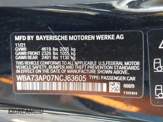2022 BMW 4 Series 430i xDrive with VIN WBA73AP07NCJ63605, listed as a IAAI auction lot 41685409 with 40,254 mi miles and . Bid and sale history available at carsss.com. Image 9.