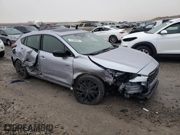 2024 Subaru Impreza RS with VIN JF1GUHJC4R8231448, listed as a Copart auction lot 41393055 with 15,602 mi miles and Salvage Title. Bid and sale history available at carsss.com. Image 4.