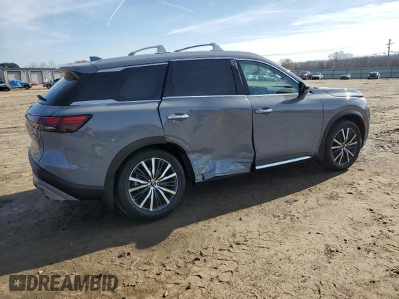 2025 Infiniti QX60 Sensory with VIN 5N1AL1GS2SC338845, listed as a Copart auction lot 85276094 with 361 mi miles and Salvage Title. Bid and sale history available at DreamBid. Image 3.