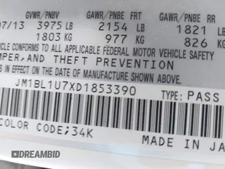 2013 Mazda 3 i Sport with VIN JM1BL1U7XD1853390, listed as a IAAI auction lot 40338476 with 218,049 mi miles and . Bid and sale history available at carsss.com. Image 9.