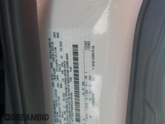 2024 Ford Transit с VIN 1FTYE2Y86RKA19793, выставлен на аукционе Copart как лот 48516965 с пробегом 40 093 миль миль и Чистый • Clean title. История ставок и продаж доступна на DreamBid. Изображение 13.