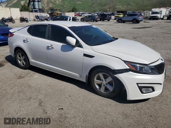 2015 Kia Optima LX with VIN KNAGM4A7XF5563118, listed as a Copart auction lot 50168315 with 111,042 mi miles and Salvage Title. Bid and sale history available at carsss.com. Image 4.