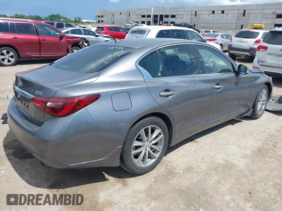 2021 Infiniti Q50 Pure with VIN JN1EV7AP7MM700241, listed as a IAAI auction lot 42586868 with 96,046 mi miles and . Bid and sale history available at DreamBid. Image 4.