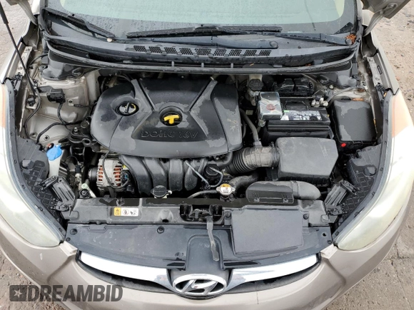 2013 Hyundai Elantra GLS with VIN 5NPDH4AE3DH342353, listed as a Copart auction lot 59496535 with 127,399 mi miles and Salvage title. Bid and sale history available at DreamBid. Image 11.