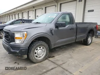 2021 Ford F-150 XL with VIN 1FTMF1E56MKE36985, listed as a Copart auction lot 55805335 with 49,618 mi miles and Salvage title. Bid and sale history available at DreamBid. Image 1.