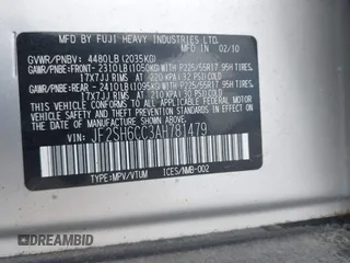 2010 Subaru Forester X Premium with VIN JF2SH6CC3AH781479, listed as a IAAI auction lot 42466766 with 167,317 mi miles and . Bid and sale history available at DreamBid. Image 9.