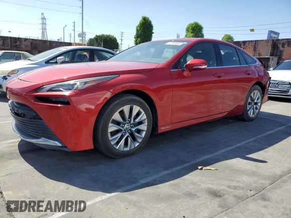 2021 Toyota Mirai XLE with VIN JTDAAAAA2MA003464, listed as a Copart auction lot 57154465 with 23,289 mi miles and Salvage title. Bid and sale history available at DreamBid. Image 1.