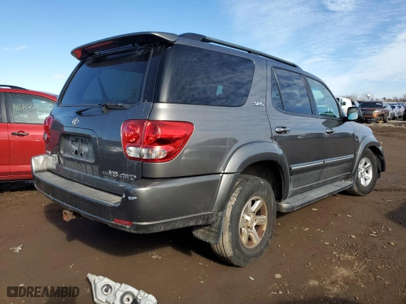 2006 Toyota Sequoia SR5 with VIN 5TDBT44A36S265835, listed as a Copart auction lot 47390225 with 240,775 mi miles and Salvage Title. Bid and sale history available at carsss.com. Image 3.